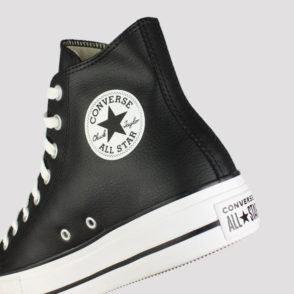 Tênis all star taylor lift couro plataforma preto