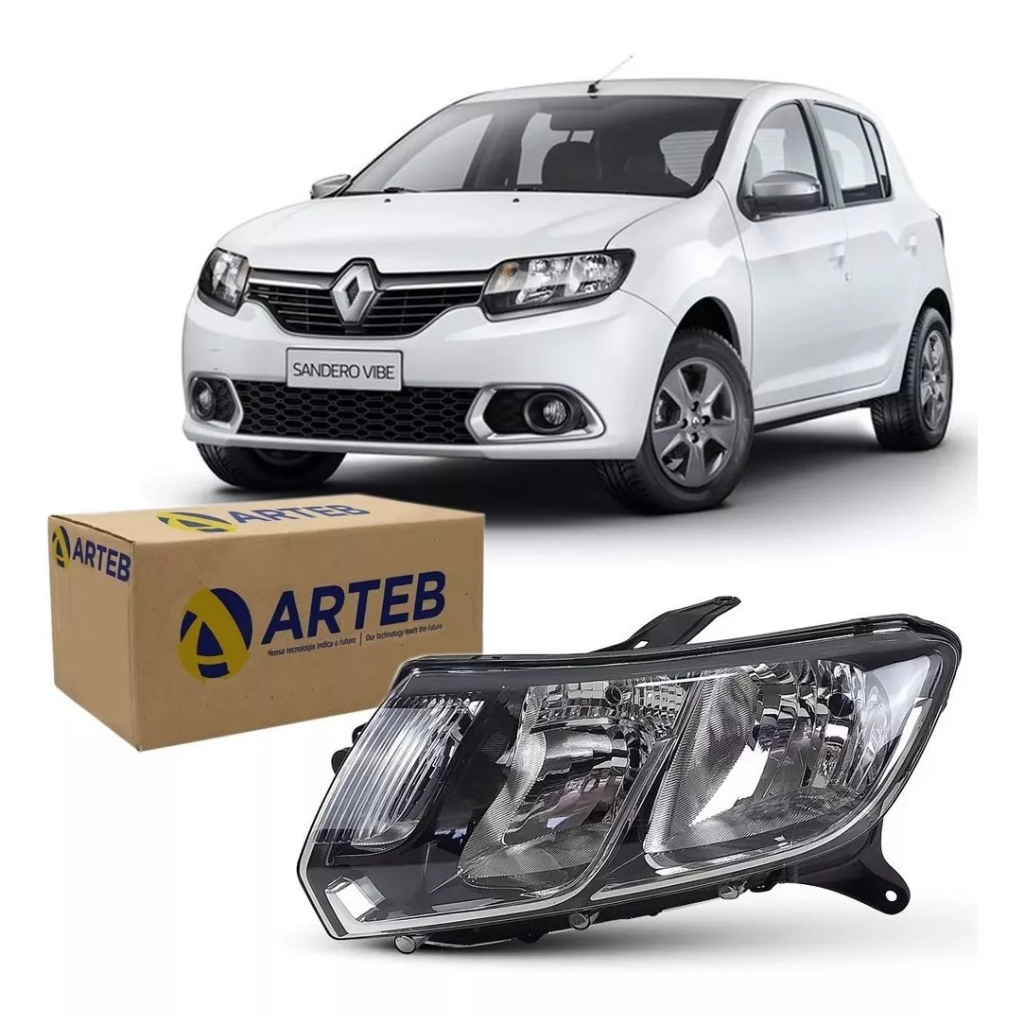 Farol Sandero 2015 2016 2017 2018 2019 Original Arteb | Shopee Brasil
