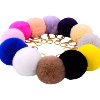 Kit 12 Chaveiro Pompom Pelúcia Diversas Cores para Chave Bolsas Malas Mochilas 10cm Revenda