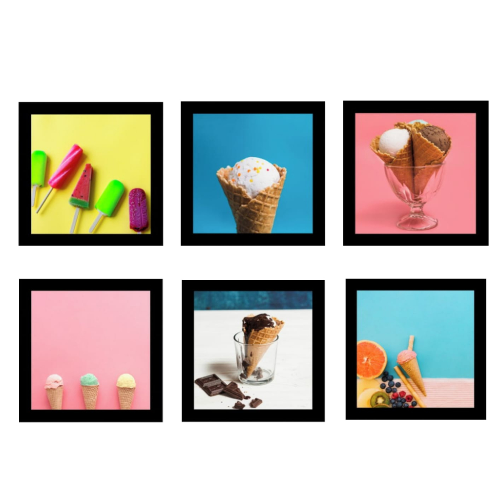 Kit 3 quadros placas decorativas sorvete ice cream - 10s
