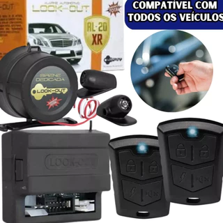 Kit Alarme Automotivo 2 Controles Levanta Vidro Auto trava Corta Ignição Look out Al20XR