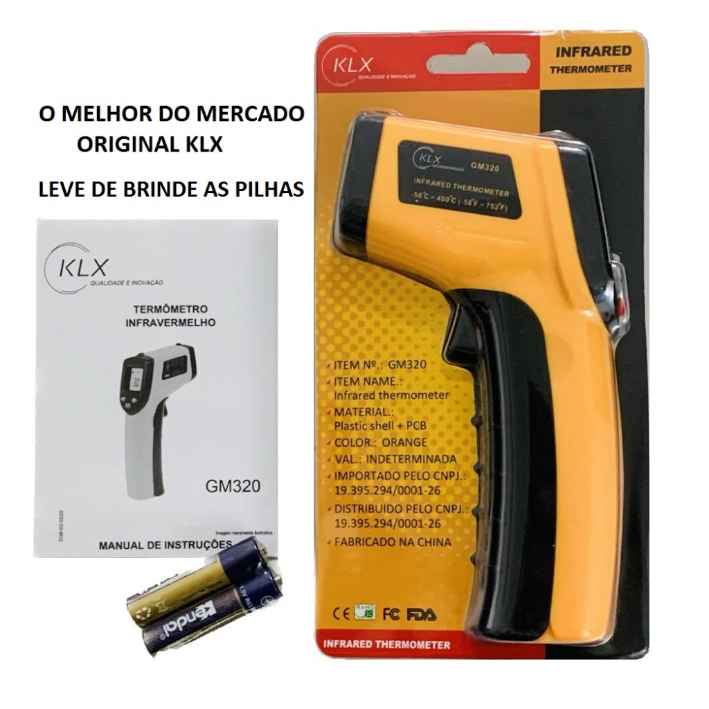 Termômetro Laser Digital Industrial Temperatura -50 A 380°c Nota Fiscal Garantia-KLX