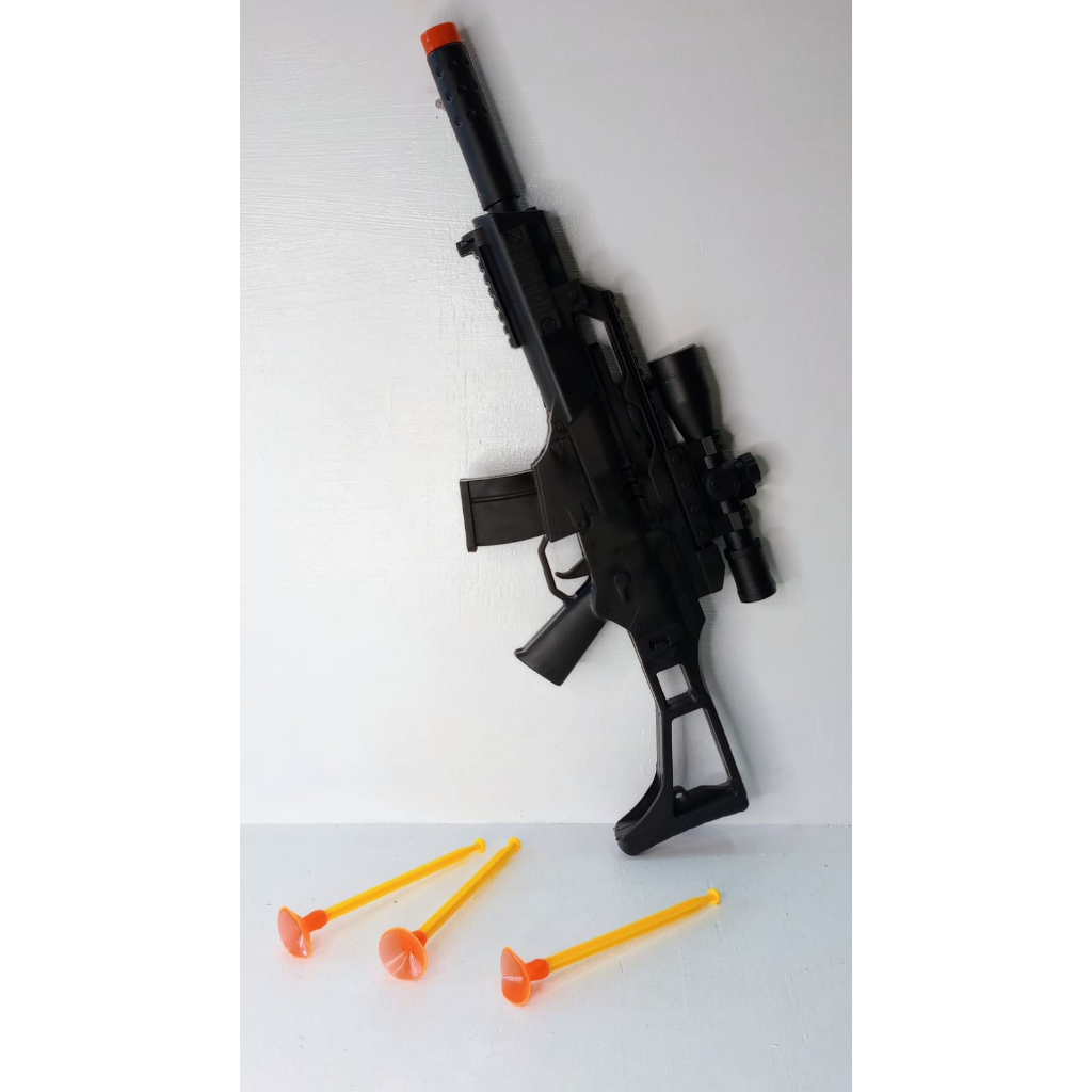 Espingarda / pistola atira dardos de brinquedo infantil arminha e acessórios