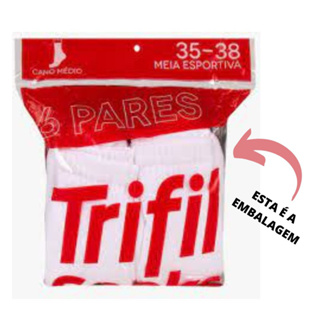 Kit 6 pares meias cano médio Trifil cano algodão esportiva Ref.: 8720
