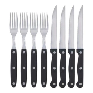 Kit Garfo e Faca 3916 Mor 8 Peças