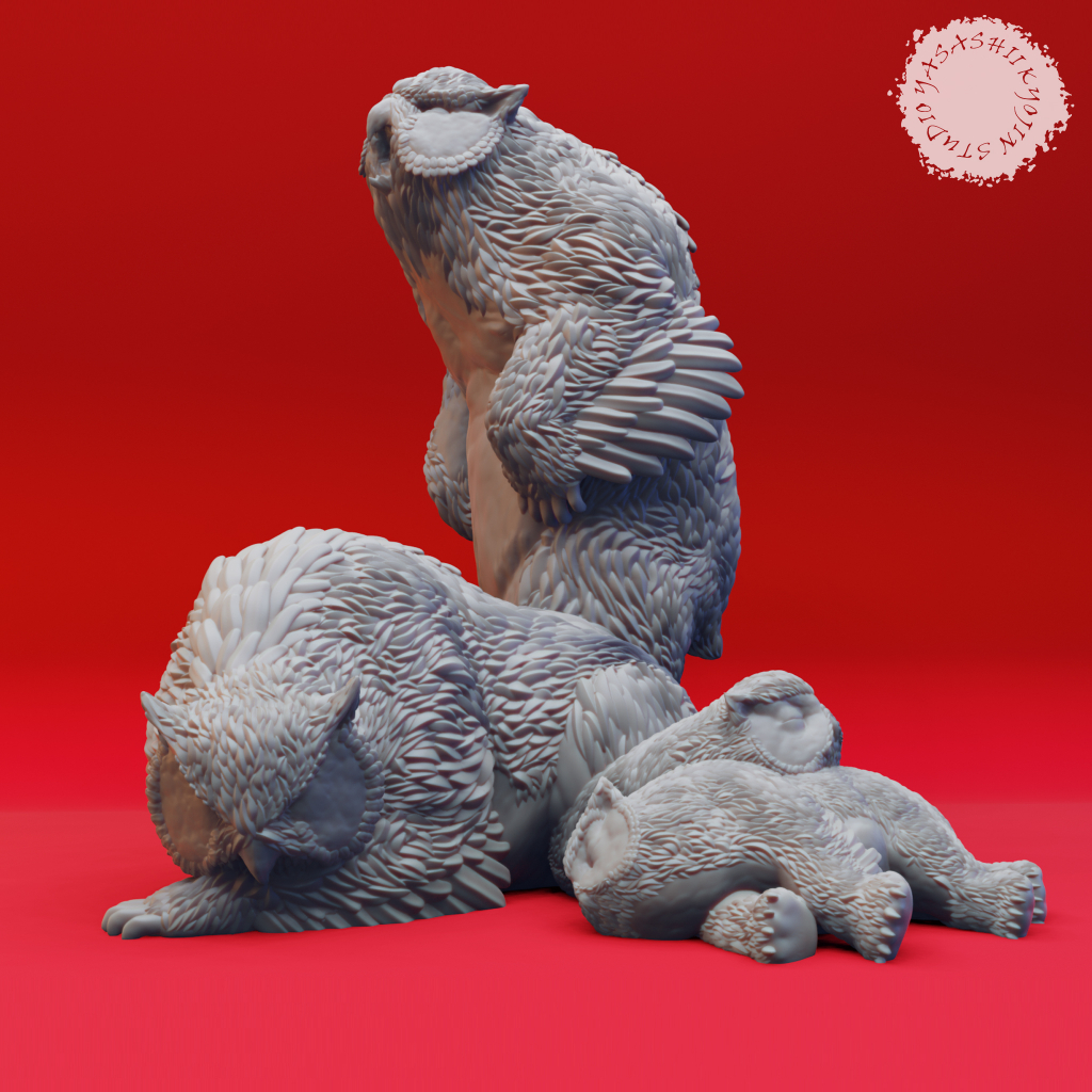 Corujurso, Urso Coruja, Ursoruja e Filhote - Owlbear Monstruosidade