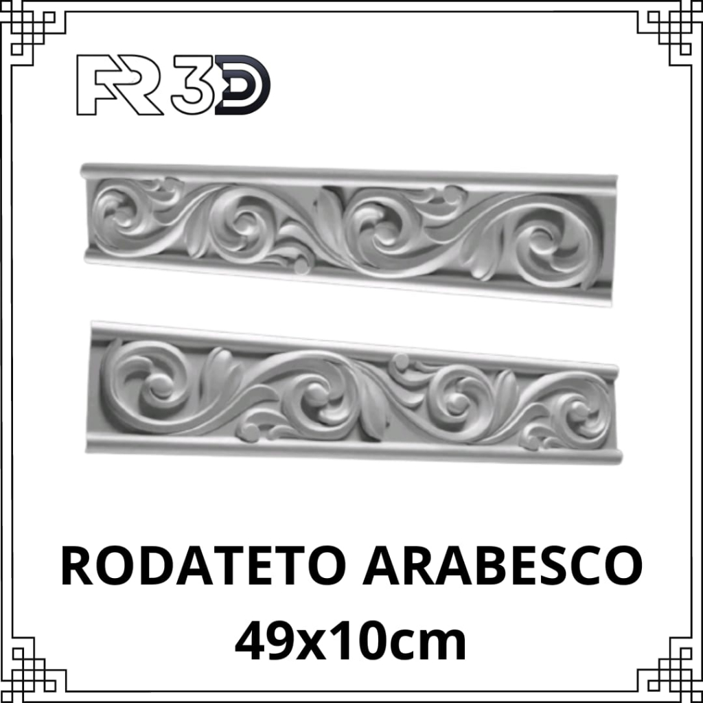 PROMOÇÃO! 01 FORMA DE GESSO 3D - RODATETO ARABESCO (49x10cm) | Shopee ...