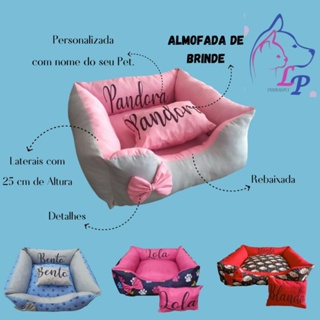 Cama para Cachorro - Cama Pet - Casinha de cachorro Luxo com Nome P , M , G Várias Cores