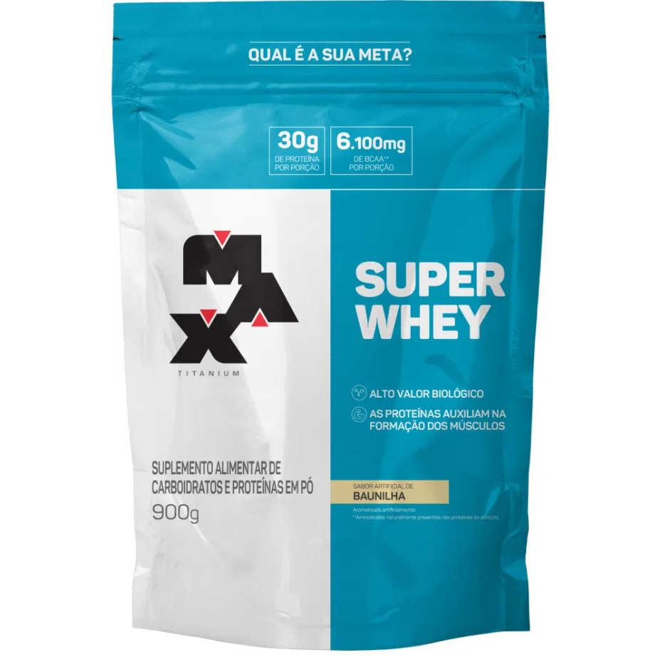 Super Whey 900g Max Titanium Refil – Whey Protein Concentrado