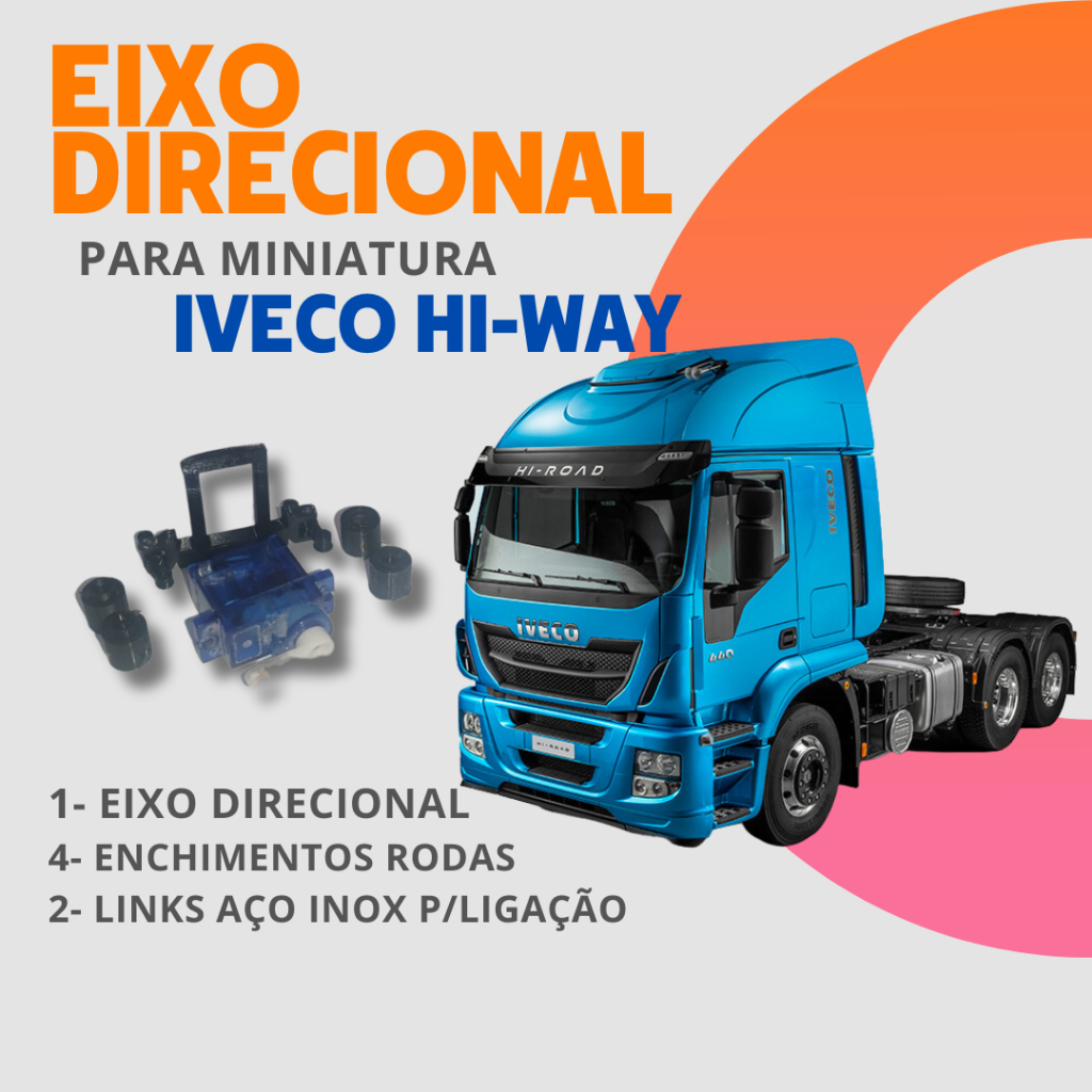 Eixo Direcional c/suporte de servo para Ivo HI-WAY miniatura 1/32
