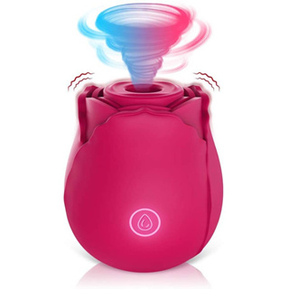 Vibrador Sugador de Clióris Recarregável em formato rosa; 7 modos de sucção SUC-07