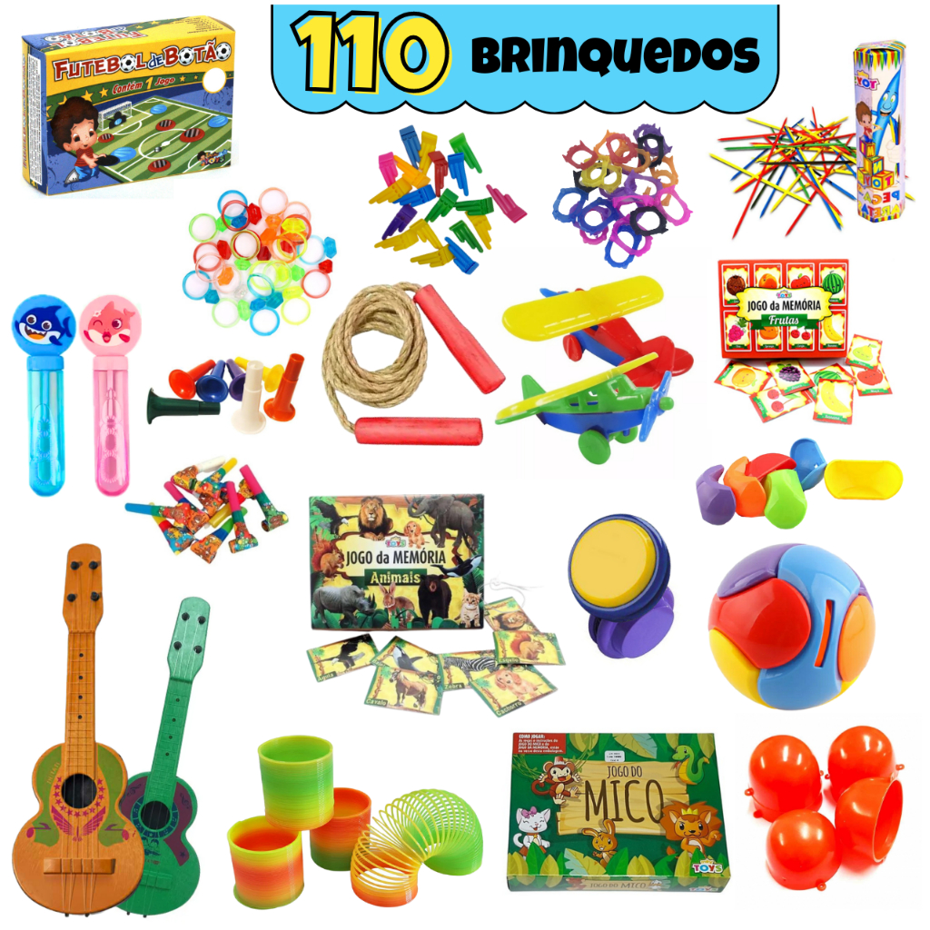 Brinquedos Jogos Infantil Kit 20 Itens Brinquedo Educativo Dia Das Crianças  Manino Menina Jogos Infantil