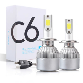 Par de Lâmpadas C6 Super Led 6000K H1 H3 H4 H7 H11 H13 H16 H27 HB3 HB4