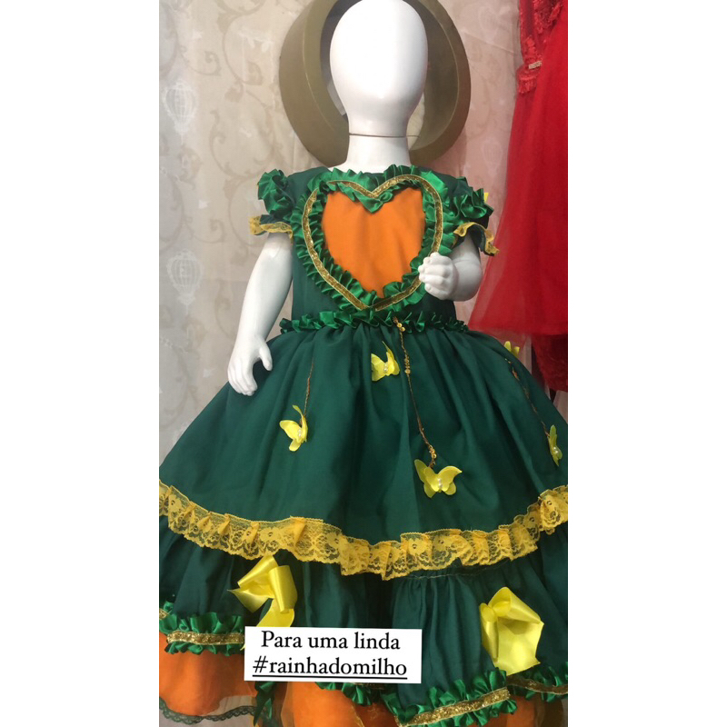 Vestido de rainha do best sale milho infantil