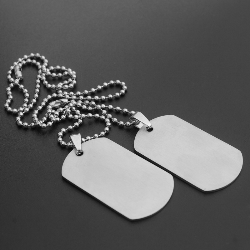 Corrente Placa Identificação Exército Dog Tag Aço Inox 316L