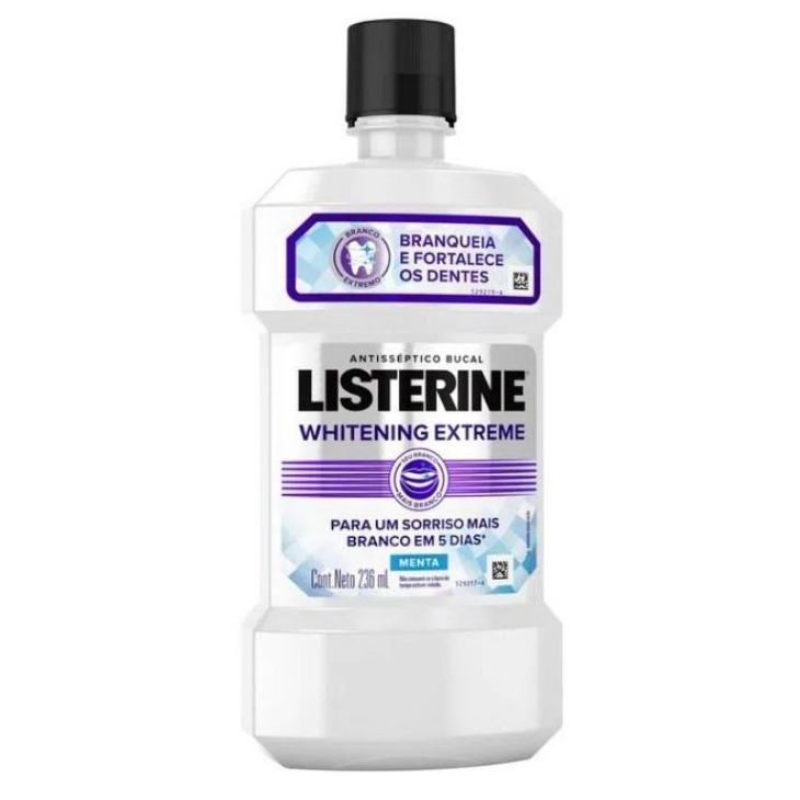 Listerine Whitening Extreme Enxaguante Bucal Clareador Dental - 236ml ...