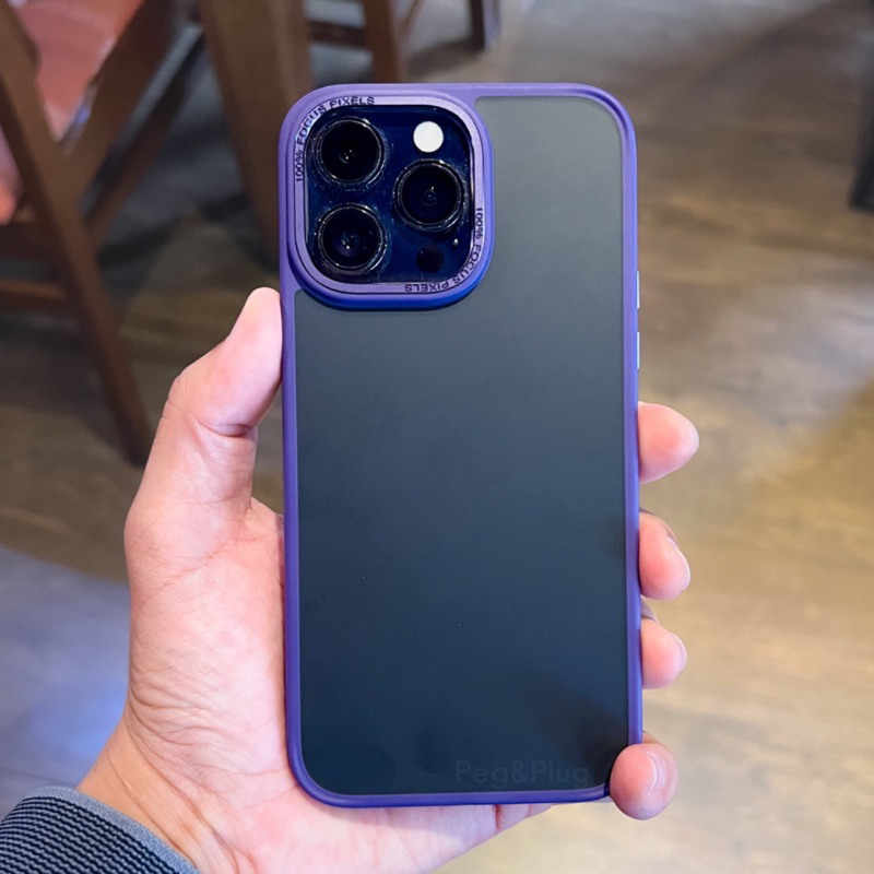 Case Luxo Acrílica Focus Borda Metal p/ Iphone 11 12 13 14 PRO MAX