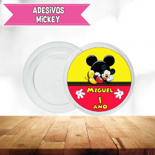 Adesivos Personalizados Para Latinhas - Redondos - Kit com 18un - Lembrancinhas - Mickey