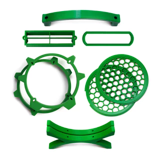 Kit protetores falantes + suportes + pés + alça + aeroduto + moldura p/ caixa de som lata barril 5 litros