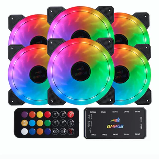 Kit 3-6 120mm ventilador de refrigeração argb velocidade ajustável led 12cm 6PIN dupla halo computador radiador chassi ventilador