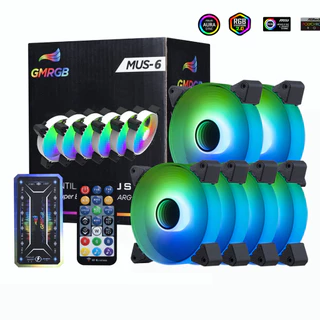 GMRGB Kit 6 Cooler Fan Led Rgb 120mm Ventoinha Para Gabinete Cpu Gamer + Controladora
