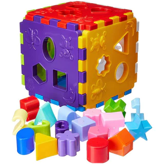 Cubo Didático Educativo Bloco Peças Encaixar Brinquedo Infantil Divertido Colorido Pedagógico para criança +12Meses