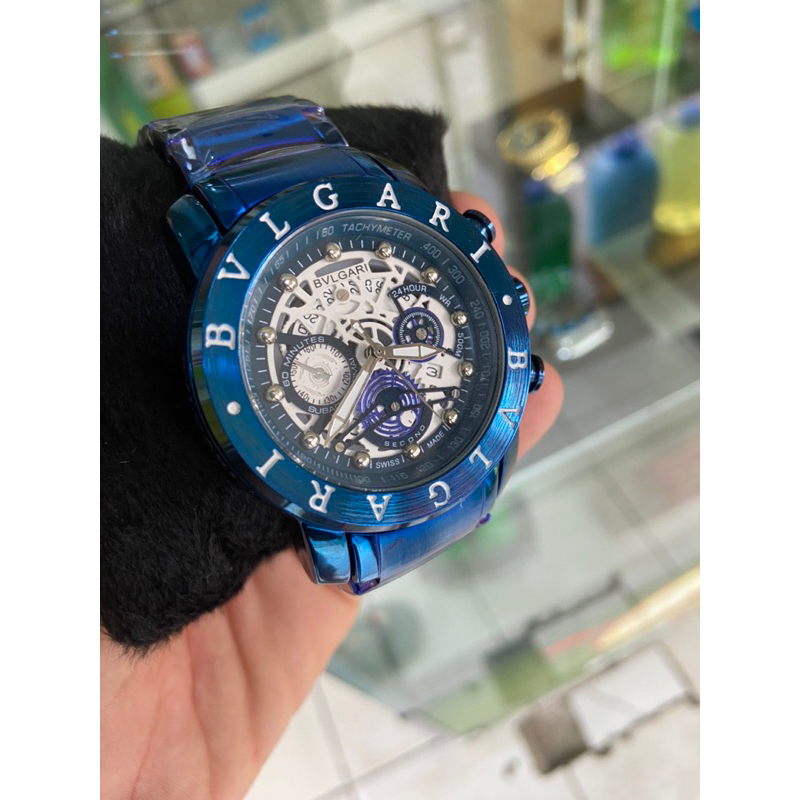 Relógio bvlgari azul estilosos Shopee Brasil