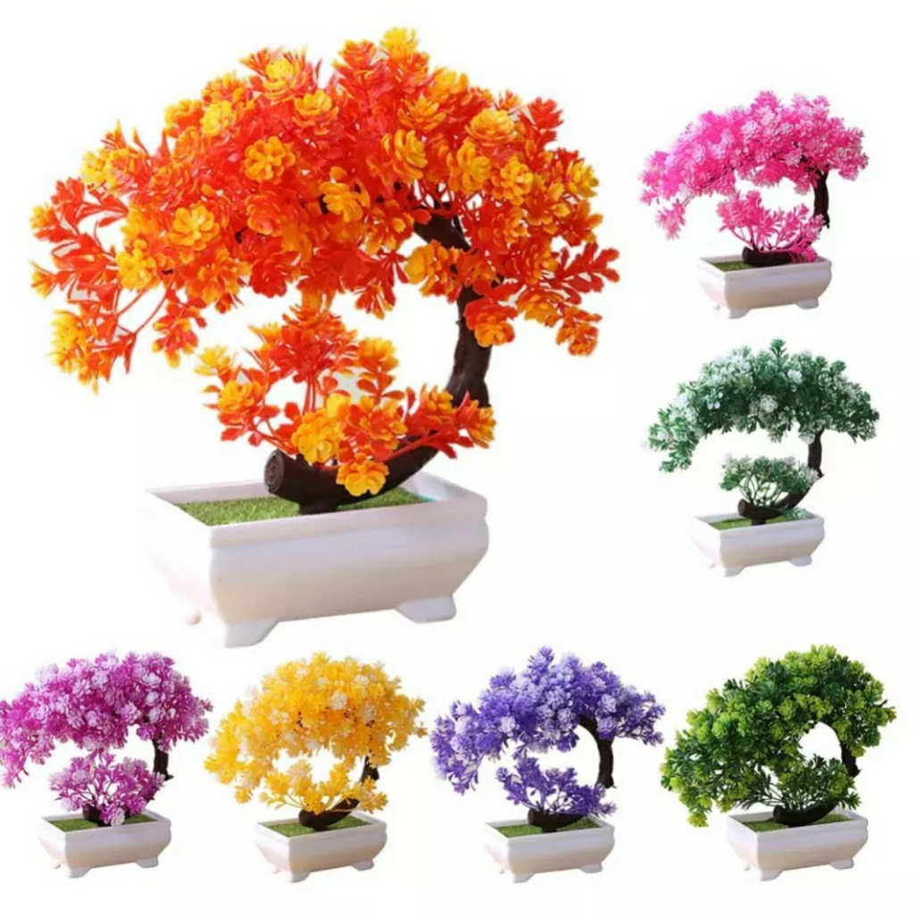 Bonsai Artificial de Plástico Realista Decoração Casa Jardim Planta Enfeite