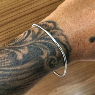 Pulseira Masculina Rabo de Rato Aço Inox Legítimo Prata