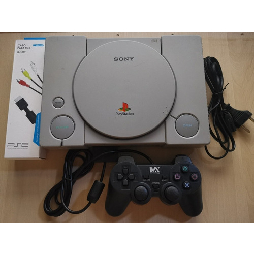 ps1 fat ps one fat playstation 1 com 1 controle preto e cabos perfeito estado