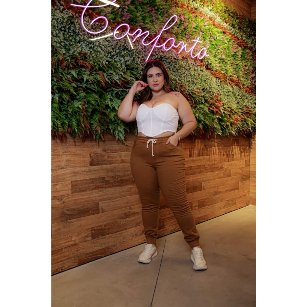 Calça Jogger Feminina Plus Size Look Casual Linha Premium