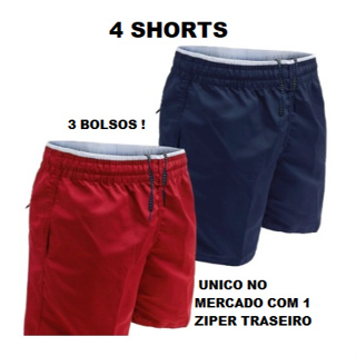 Short masculino Kit com 4 bermuda tactel