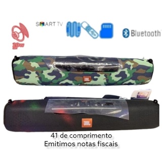 Caixa de Som portátil Soundbar gigante 41 cm potente Rádio FM bluetooth emitimos Nf-e