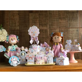 Kit personalizado infantil Circo Rosa aquarela ( combo de 5 pçs por modelo)