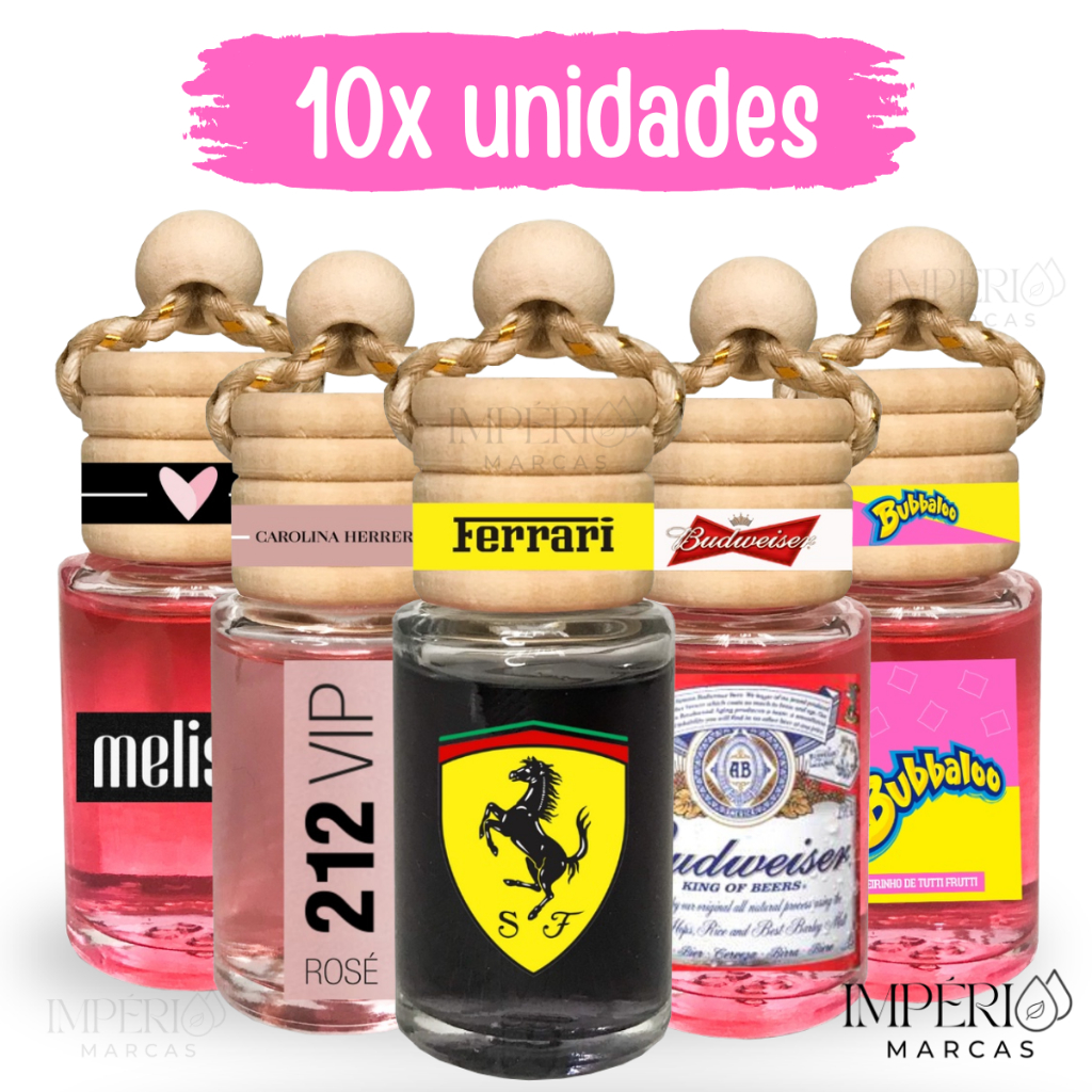 Cheirinho de carro aromatizador automotivo - Kit com 10 unidades - 9ml ...