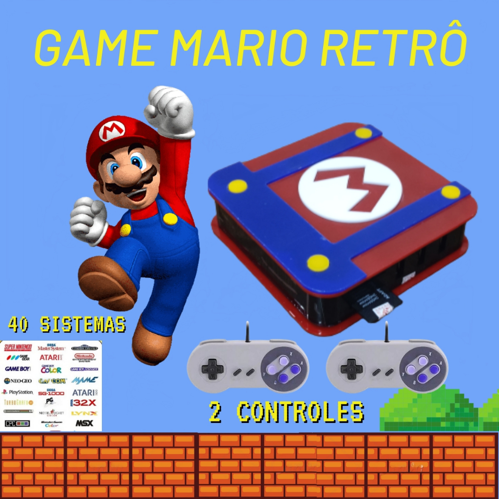 Super Game Retro Box 93 mil jogos - Super 3D Games - 2 Controles PS +  Brinde Estrela Super Mário