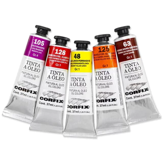Kit Tintas Óleo para pintura em tela Corfix 37ml GR1- Escolha as cores e Quantidade - Parte 1