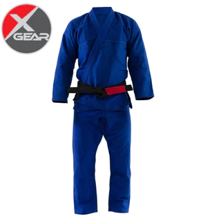 Kimono Jiu jitsu Pesado Trançado Azul Liso (720 gr/m linear 450 gr/m2) - Sem Faixa - XGear