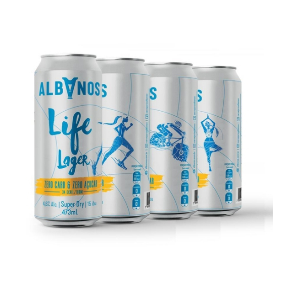 Cerveja Premiada Albanos Life Larger Lata 473 ml Zero Açucar Low (04 ...
