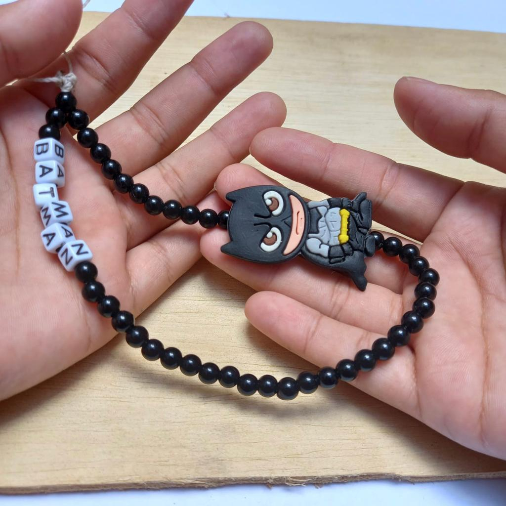 Phone Strap de Personagens de Super Heróis | Phone Strap de miçangas com apliques