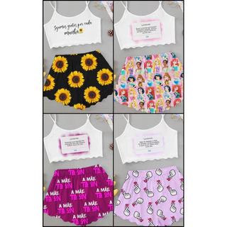 pijama de ondinha babydoll girassol frases