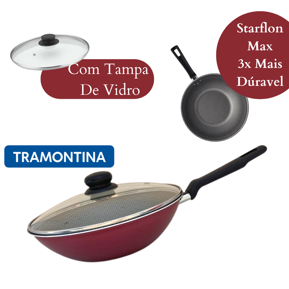 Frigideira Funda Antiaderente 24Cm Wok – Tramontina