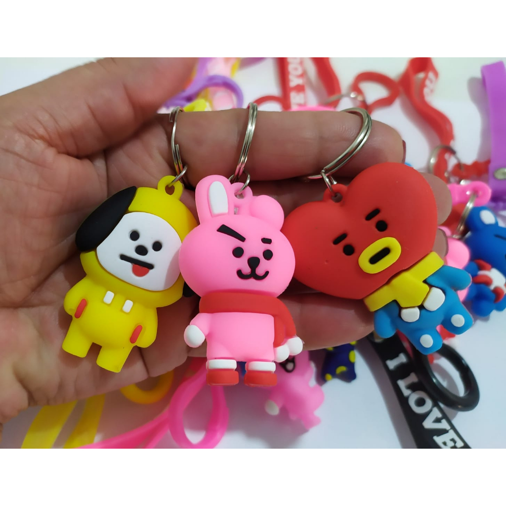 K-Pop BTS BT21 Chaveiro De Silicone Carro Boneco Fofo