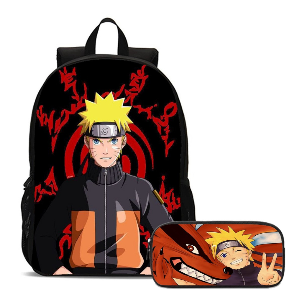 Mochila Naruto Símbolo Personagens Desenho Anime