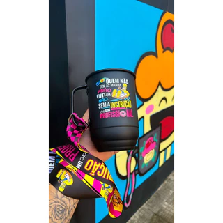 Caneca de alumínio com tirante Quem não tem as manhas