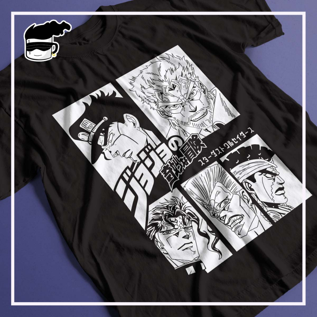 Camiseta jojo s Bizarre Adventure Unissex 100% Algodão Blusa Anime