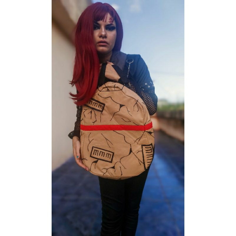 Mochila Gaara cosplay cabaça de areia