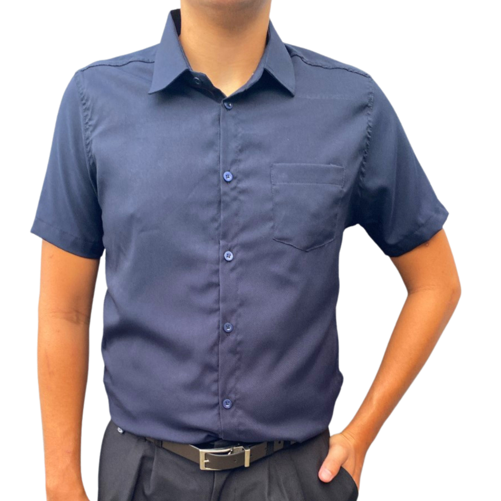 Camisa Social Masculina Manga Curta - Microleve Não Amassa
