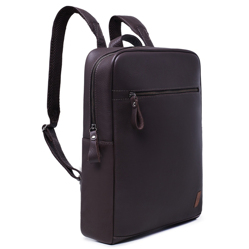 Mochila de couro Masculina escolar universitário executiva notebook 15,6 polegadas