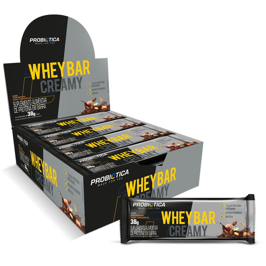 Whey Bar Creamy 12un – Probiotica – Caixa